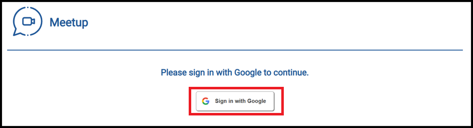 Screenshot with button to initiate signing in with Google